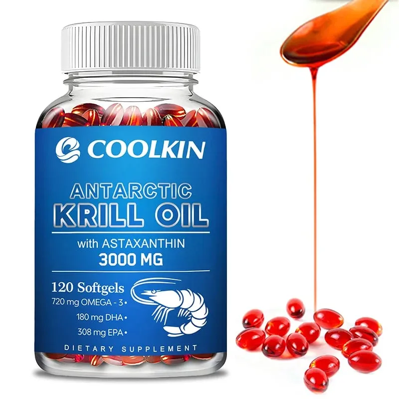 Antarctic Krill Oil 3000mg - Omega-3 EPA DHA Natural Astaxanthin Maximum Strength for Heart & Joint Health — image 1