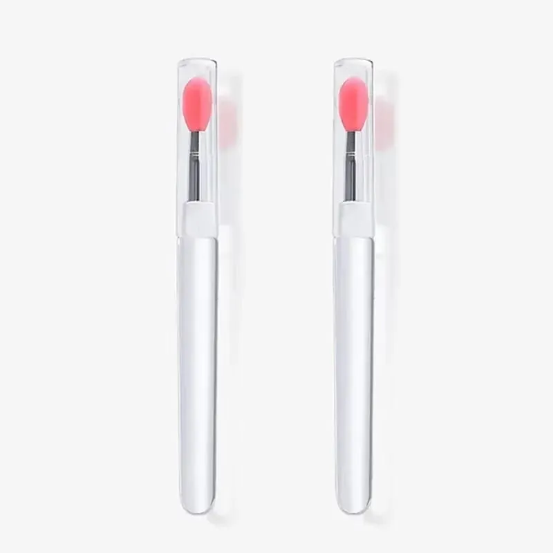 1/2/3/4pcs Portable Silicone Lip Brush With Cover Soft Multifunctional Lip Balm Applicator Lipstick Lipgloss Makeup Brushes — image 14