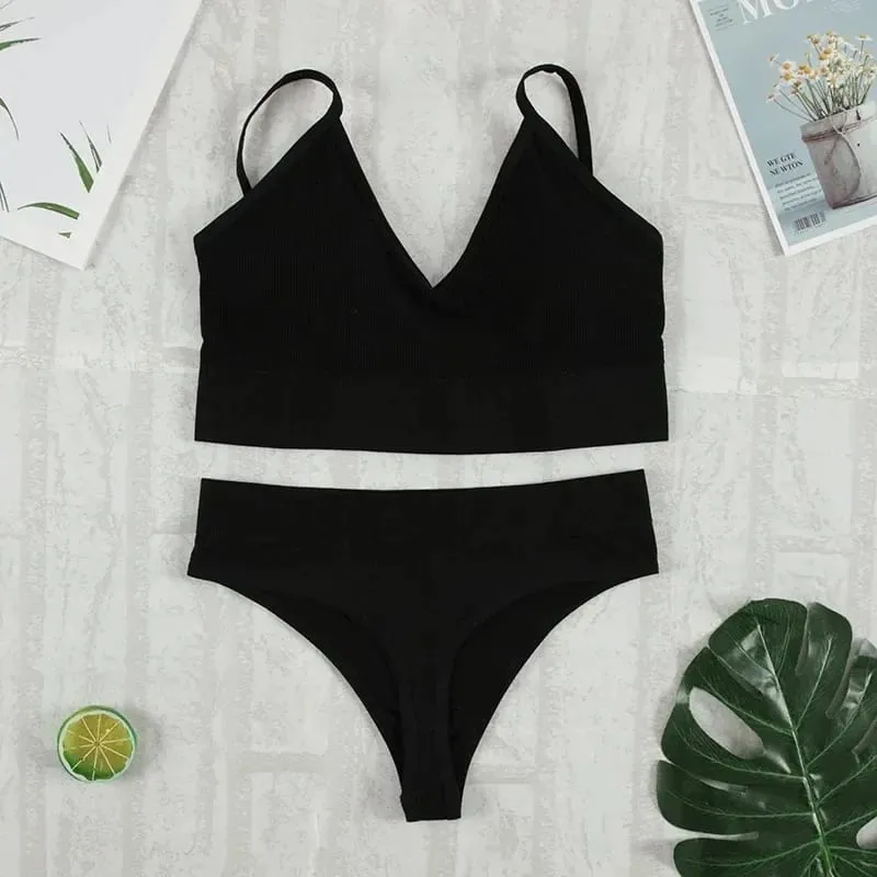 2 Pcs Bra Set Underwear Set Women Panties Sexy G-String Seamless Bralette Female Lingerie Soft Tank Crop Top 2026 New — image 10