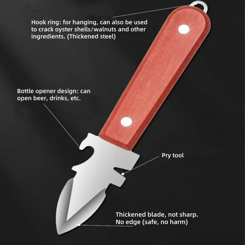 Oyster Knife Sharp-edged Shucker Shell Seafood Opener Tool Stainless Steel Clam Opener for Oyster Clam Toadfish Crab Shells — image 4