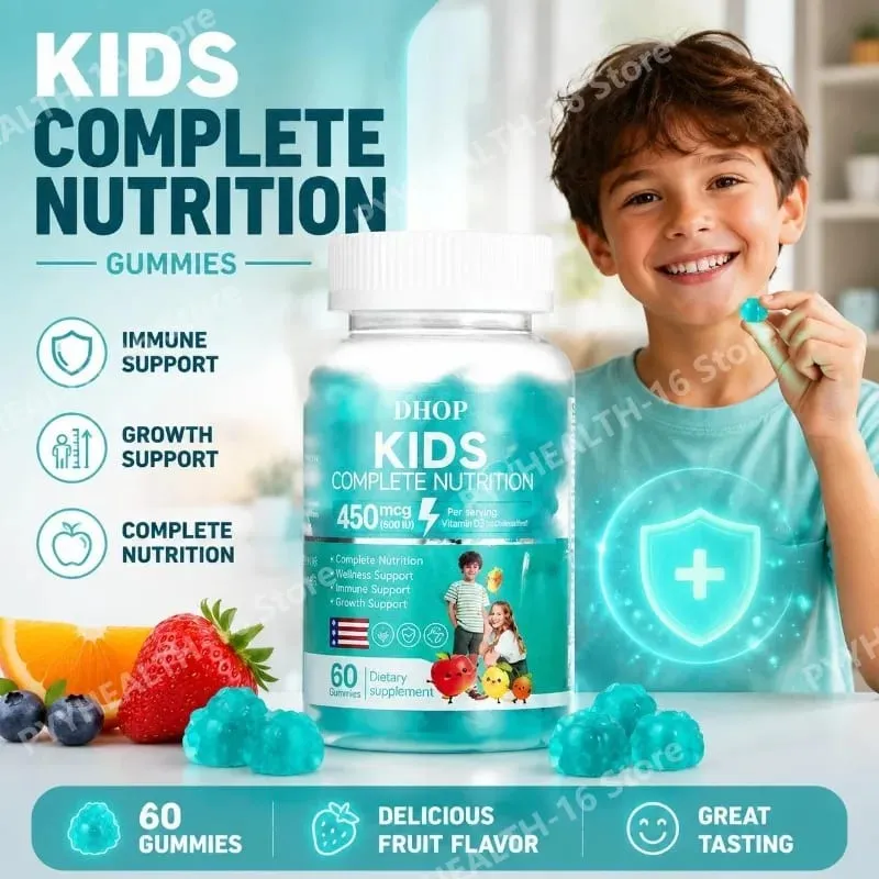 Kids Multivitamin Gummies Vitamin D3 C Zinc B Vitamins Immune Support Daily Wellness Nutrition Fruit Flavor 60 Gummies — image 2