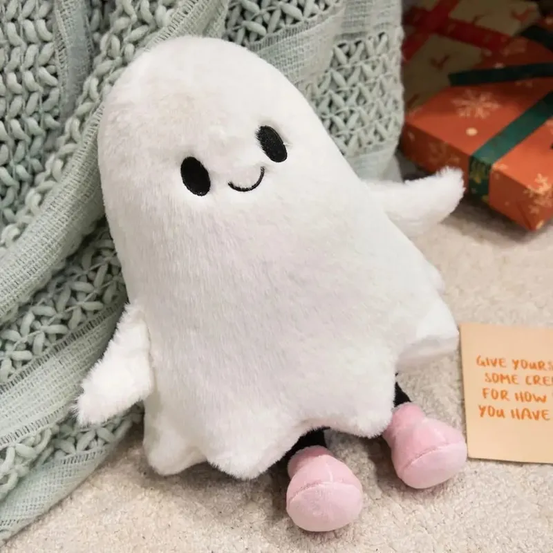 Simulation Little Ghost Plush Doll Fluffy Handmade Cartoon Ghost Doll Toy Comfortable Soft Holloween Ghost Pillow — image 2