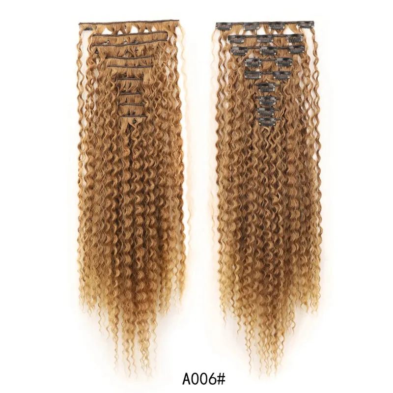 9PCS Clip-in Hair Extensions Kit Long Soft Curly Hair Extension Synthetic Kinky Curly Hairpieces Full Head Fake Pieces for Women — image 10