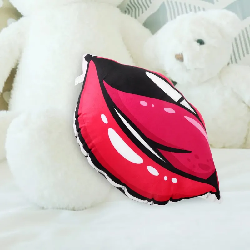 Red Lip Series Double-Sided Digital Print Lip Pillow Removable Cover Decorative Throw Pillow for Couch Bedroom Living Room — image 5