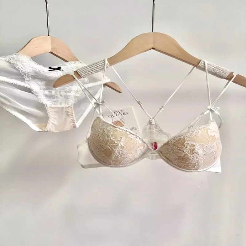 Conjunto Lencería Encaje Cierre Delantero Mujer Sin Varilla Push Up Sujetador Delicadamente Forrado Correas Delicadas — image 5