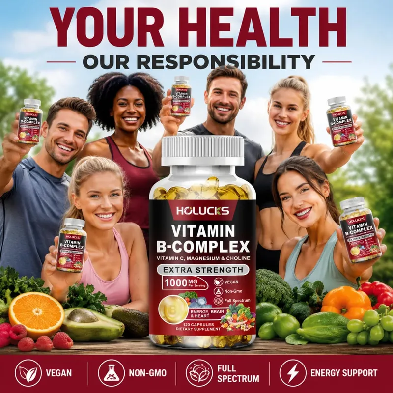 Vitamin B Complex Supplement Rich in B1 B2 B3 B5 B6 Biotin Strength Energy Support Brain & Heart Promote Metabolism — image 4