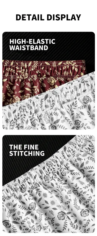 MiiOW 3Pcs Cotton Men Underwear Boxershorts Breathable Rose Print Man Underpants Skin-friendly Large Size Men's Shorts Panties — image 16