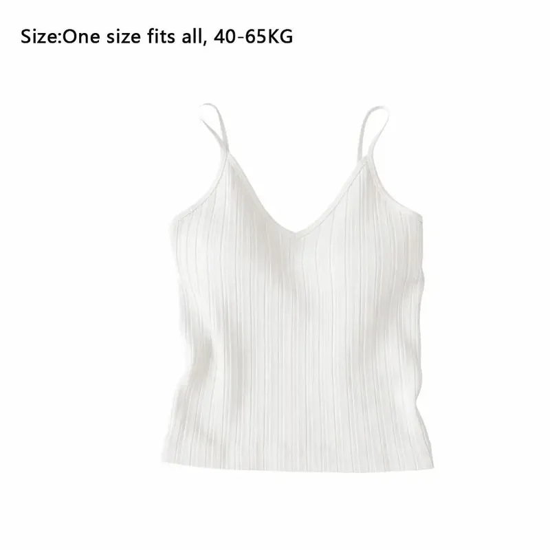 New V-neck Camisole Top Inside Wear One-piece Cup Halter Undershirt Sleeveless French Style Lingerie Summer — image 5