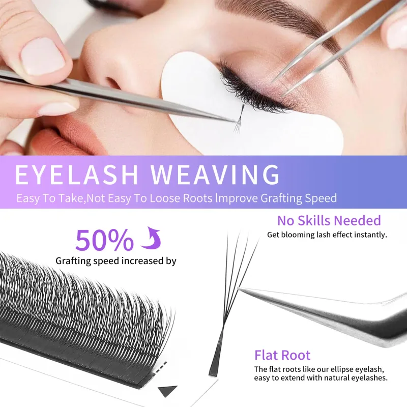 Narrow 2D Y 3D 4D 5D Eyelash Extension V-Shaped Volume Fans W Shape Eyelashes BASF Natural Dense Faux Mink Lashes
