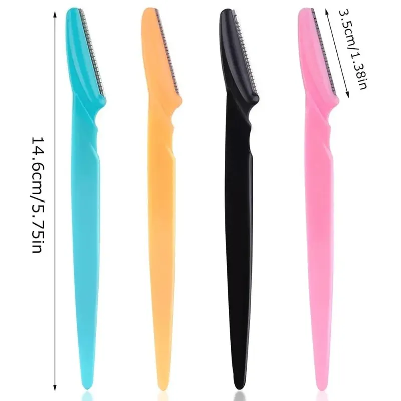 Eyebrow Trimmer 40PCS Brown Eyebrow Razor Safe Face Body Hair Removal Shaver Blades Woman Eyebrow Shaping Knife Razors — image 3