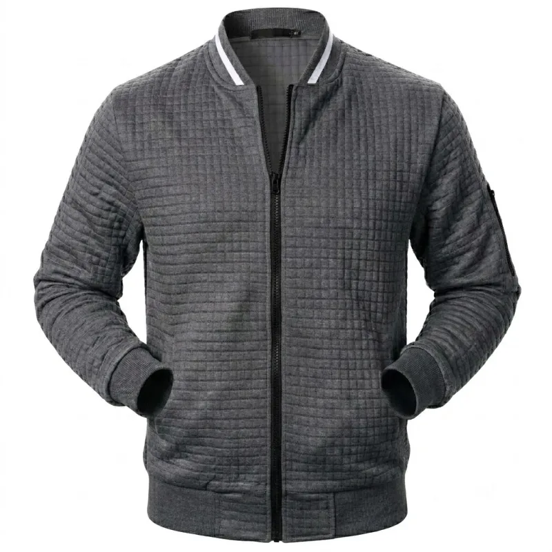 Autumn Men's Full Zip Athletic Sweatshirts Jacket Long Sleeve Casual Coats Men Sports Running Track Jacket Lightweight Outerwear — image 9