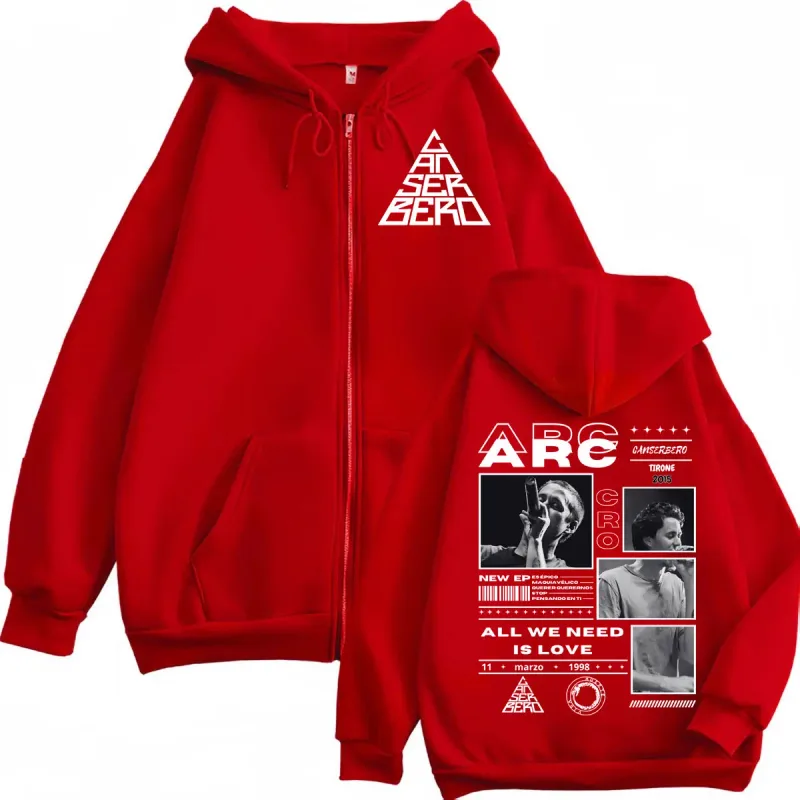 Canserbero Tudo o que precisamos é amor Muerte Vida Merch Zipper Hoodie Moda masculina Hip Hop Zip Up Moletons Casual Pulôveres de lã — image 4