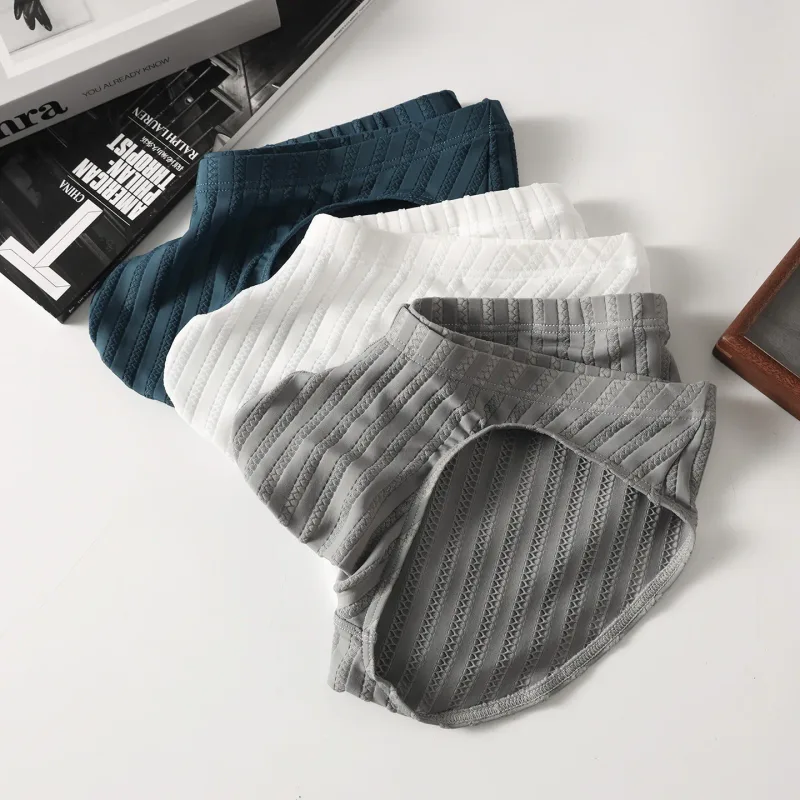 Mens Briefs Shorts Thin Transparent Ice Silk Underwear Man Breathable Slim Panties Homme Ropa Solid Male Underpants Cueca M-XXL — image 9