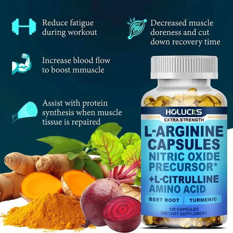 L-Arginine Capsules with L-Citrulline - Nitric Oxide Supplement for Performance Endurance and Muscle Support Vegan Non-GMO — image 6