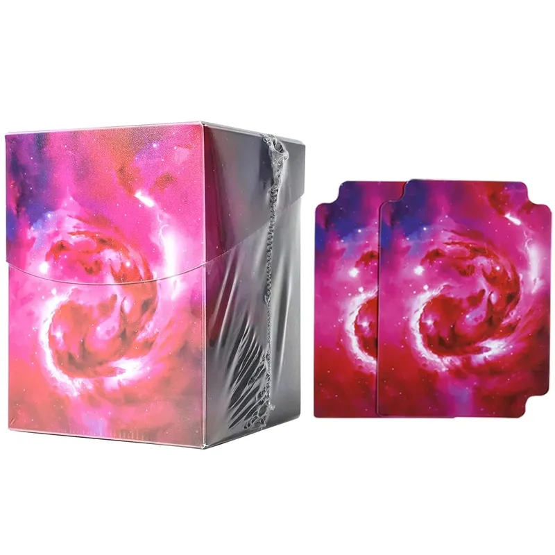 100+ BASIC LANDS Plastic Trading Card Box Holds Double-Sleeved Cards TCG/CCG Storage Card Deck Case for MTG/YGO With Two Divider — image 8