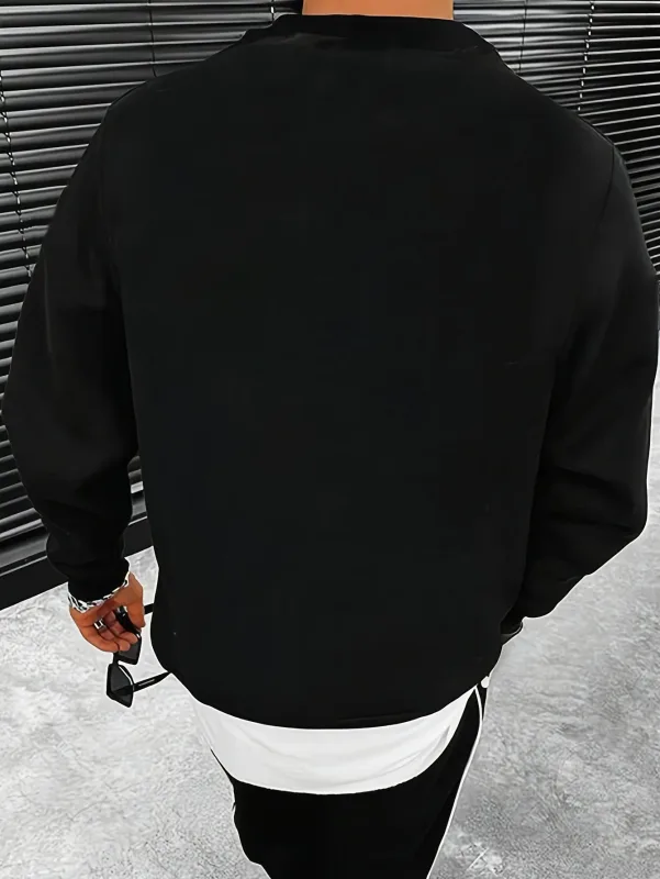 Men's autumn and winter warm casual loose classic loss angels print long sleeved round neck sweatshirt versatile — image 6