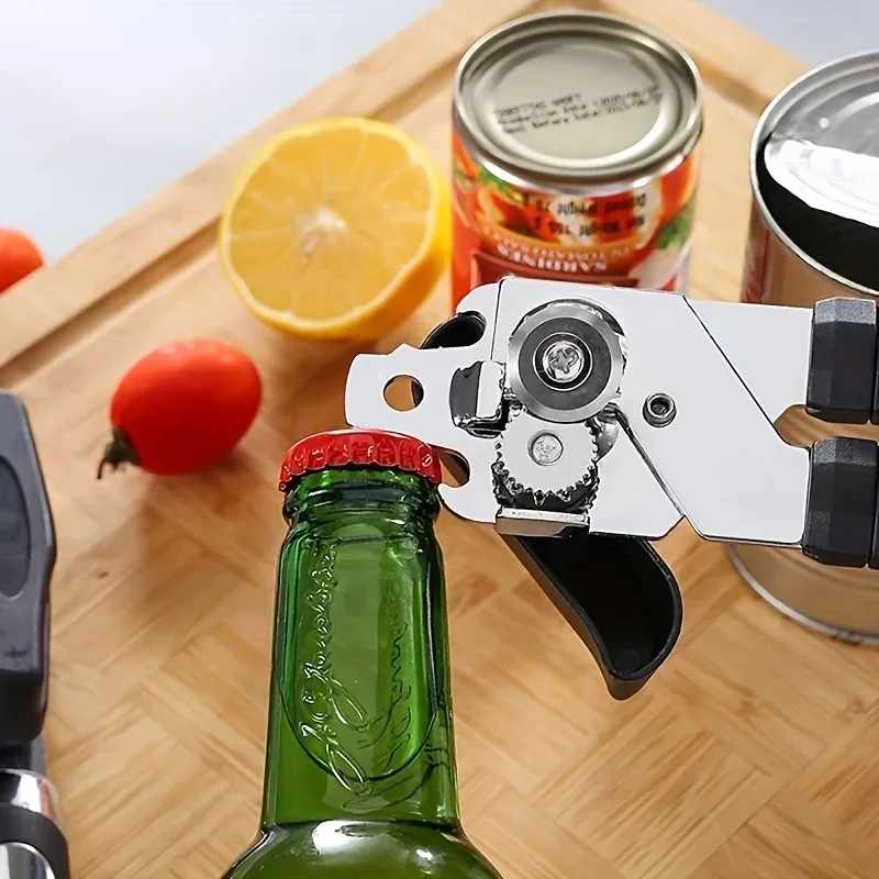 1pc Stainless Steel Multifunctional Professional Can Manual Can Opener Craft Beer Grip Can Opener Bottle Opener Kitchen Gadgets — image 3