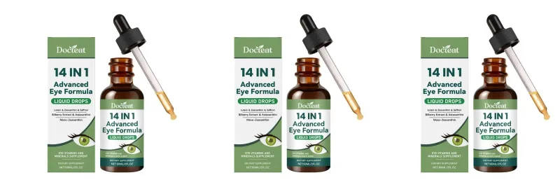 14 in 1 Eye Formula Liquid Drops – Lutein Zeaxanthin Saffron Astaxanthin Advanced Visual Support Antioxidant Blend 60ml