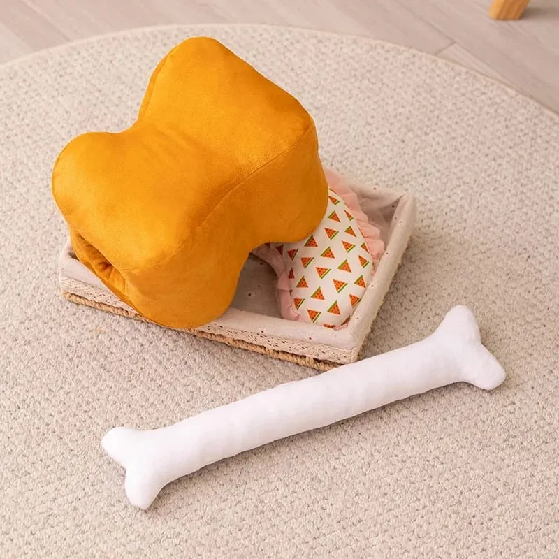40cm Bone-In Meat Plush Bone Pillow Funny Meat Desk Nap Pillow Stuffed Soft Doll For Sleeping Sofa Cushion Room Decor — image 4