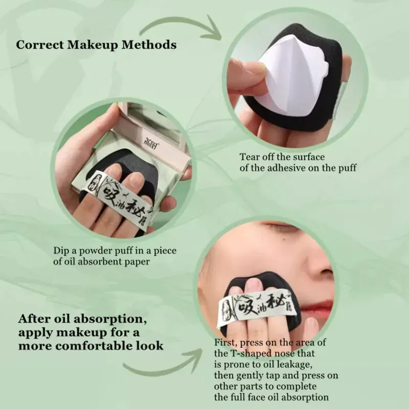 200 Sheets Blotting Paper With Powder Puff Blender Sponge Oil Control Facial Oil Absorbing Wipes Matte Fix Makeup Tool — image 6