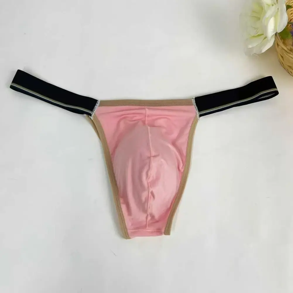 Breathable Low Waist Men Ice Silk Thongs Thin Underpants Men's Panties Lingerie Underwear Male Briefs Male Thongs — image 4