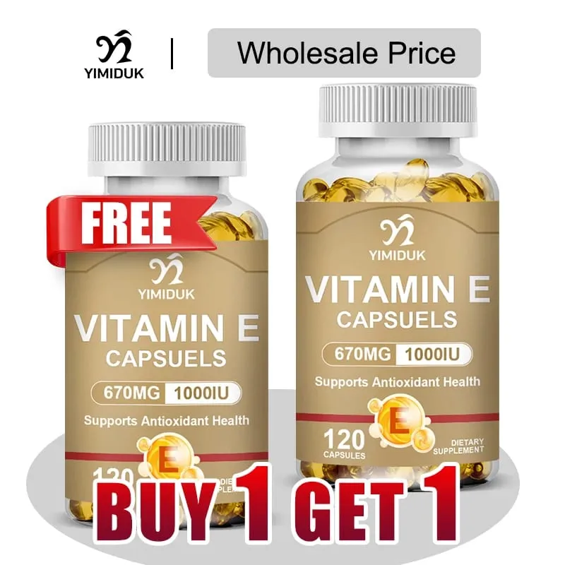 Achetez-en 1, obtenez-en 1 gratuitement ! Les capsules de vitamine E de 670 mg soutiennent la santé de la peau et du cœur, hydratent de l'intérieur, réduisent les cicatrices et favorisent la brillance. — image 1