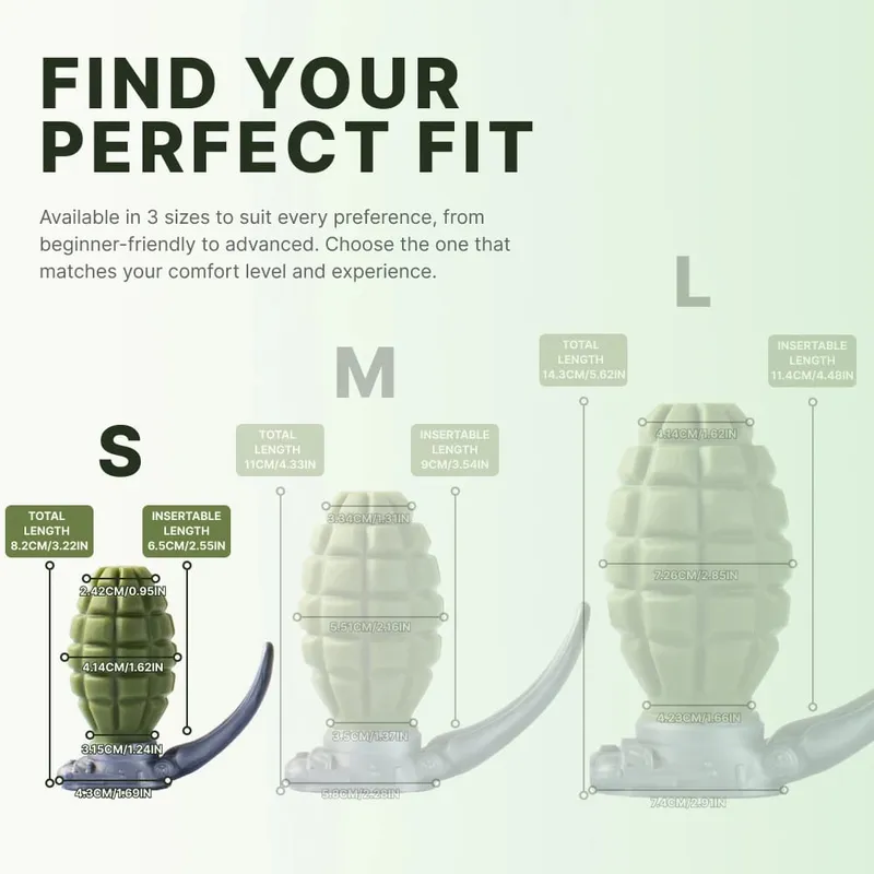 Hand Grenade-style Anal Plug Sex Adult Toys for Men and Women Pure Silicone Anal Expansion Toys Butt Plug with Protrusions — image 8