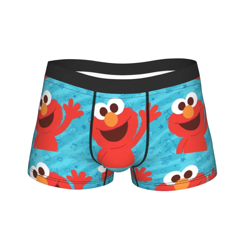 S-Sesames Streets Tango Elmo & Grover Pakaian Dalam Lelaki Seluar Pendek Seluar Dalam Lucu Boxershorts Kualiti Customs Seluar Dalam Besar