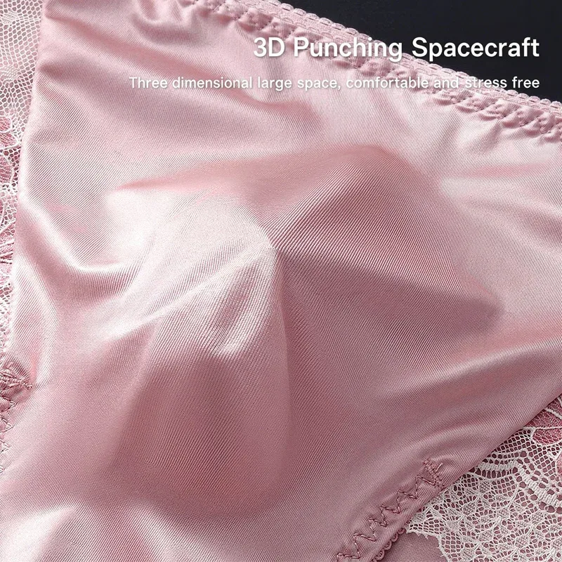 Men Satin Ice Silk Triangle Underwear 3D Pouch Low‑Waist Briefs Side Lace Breathable Soft Sexy Male Plus Size Intimate Shorts — image 5