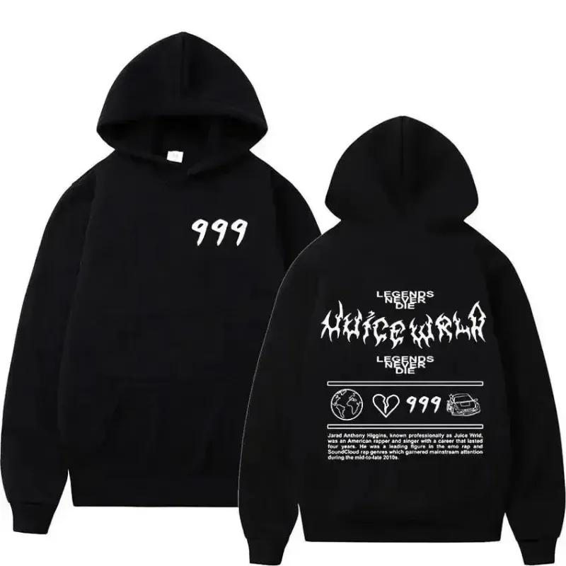 Juice WRLD Hoodies Men Women's Hooded Sweatshirts Fashion Hip Hop Casual Pullovers Autumn Boys Girls Black Streetwear Juicewrld — image 7