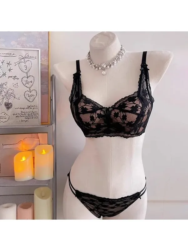 Sweet Halter Neck Bow Lace Wireless Bra Padded Push‑up Brassiere Ladies Layering Intimate Lingerie for Small Bust Size 32‑38 ABC — image 10