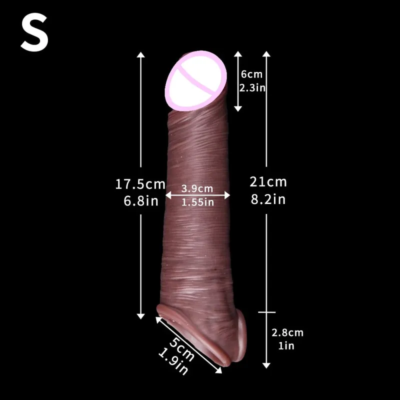 Realistické, opakovaně použitelné tenké silikonové pouzdro na penis s protiskluzovým kroužkem prodlužovač penisu pro muže pro oddálení ejakulace — image 12