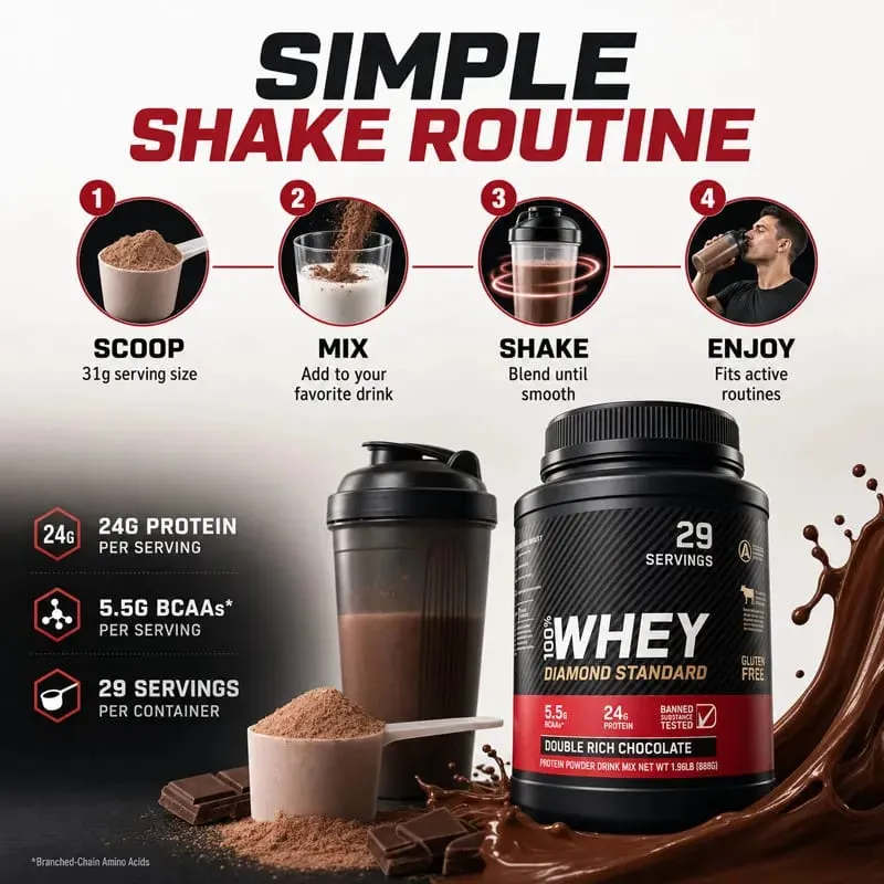 Whey Protein Powder Chocolate Flavor 899g for Daily Protein Intake and Sports Nutrition 29 Servings — image 5