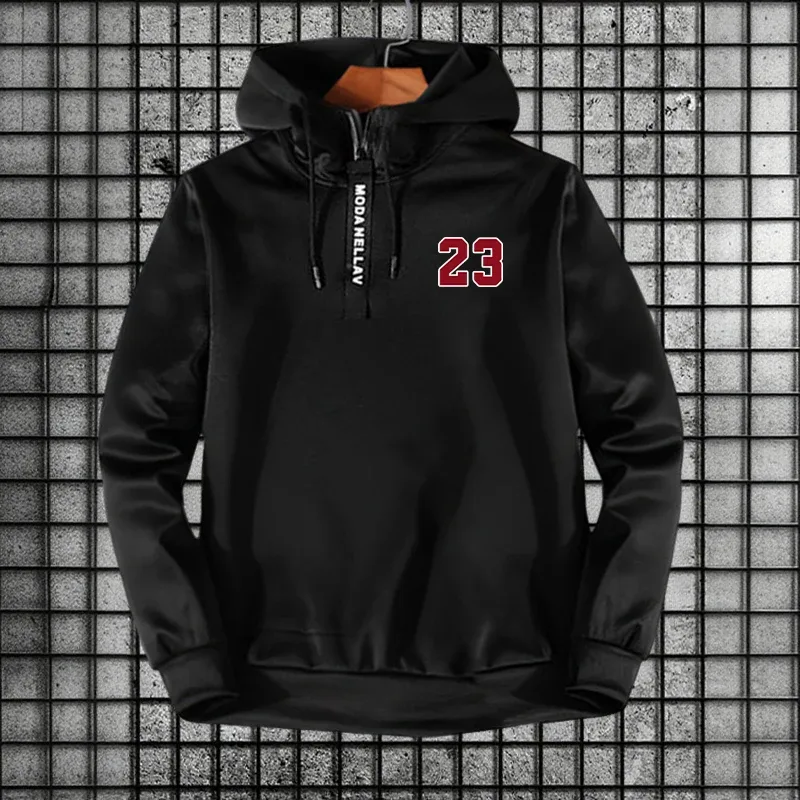 2026 Autumn Winter Daily Casual Sports Fashion Hoodie Men Women Hooded Sweatshirt Urban Trendy Half-zip Long Sleeve Pullover — image 5