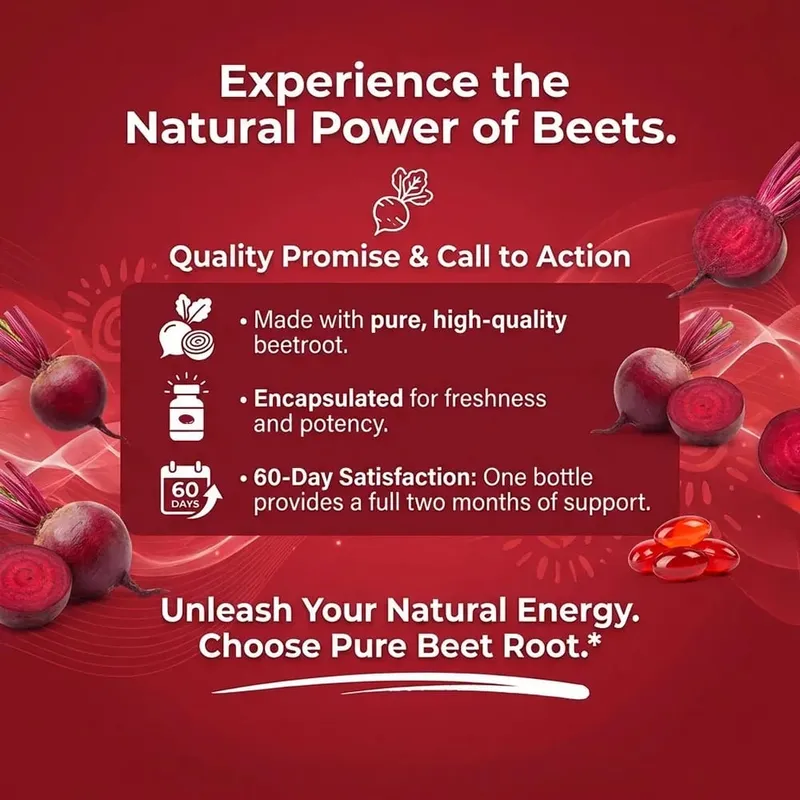 Beetroot Capsules - Supports Digestive Immunity Health Improves Energy Athletic Performance Non-GMO Gluten-free — image 4