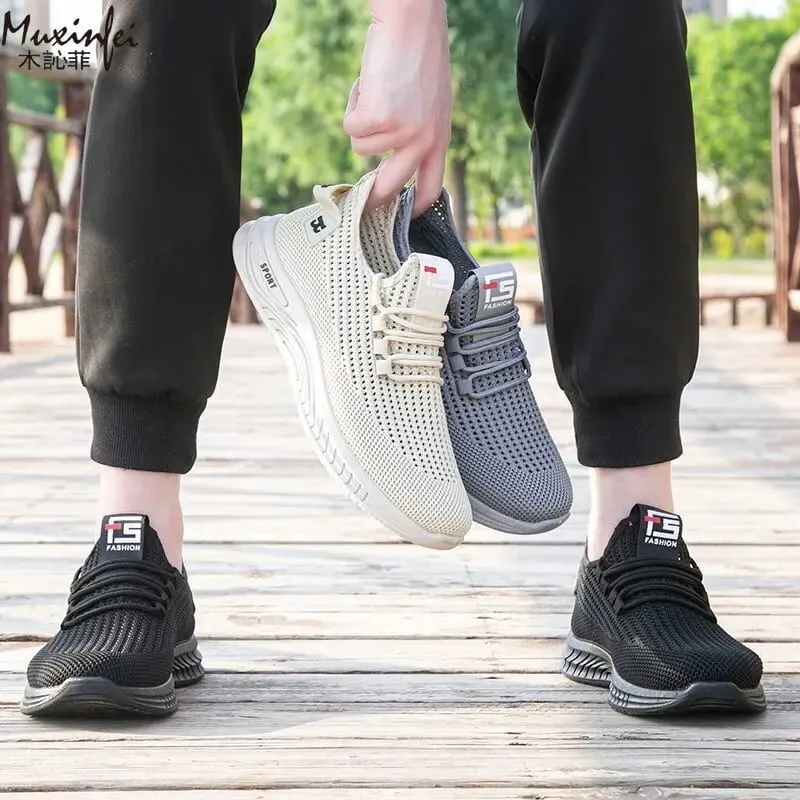 Men's Summer Casual Breathable Mesh Trendy Sports Shoes Soft Soled Non Slip Running Shoes Lightweight 39-45