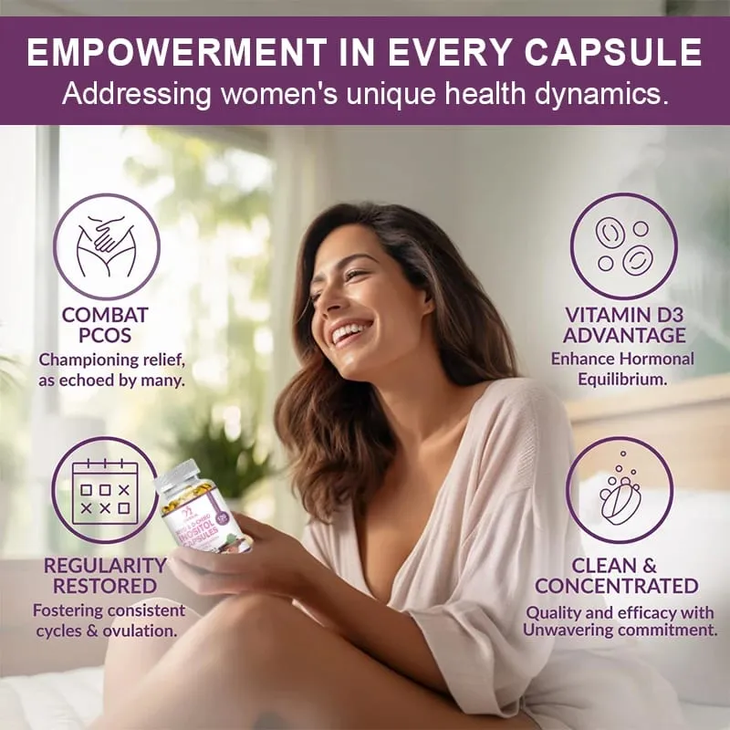 Myo Inosito Capsules & D-Chiro Inositol with Ashwagandha Root & Vitamin D3 Hormone Balance for Women Regulate Menstrual Cycle — image 5