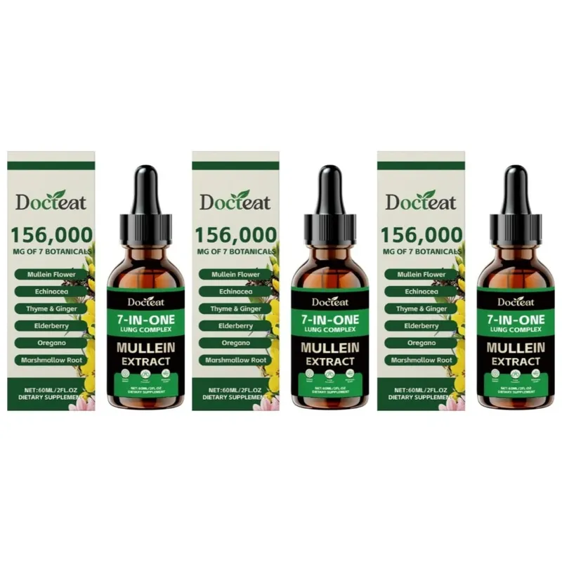 Docteat 7-in-1 Lung Complex Drops 60 Ml Net Dropper 1 Ml Serving with Mullein Elderberry Marshmallow Airway Comfort Support — image 9