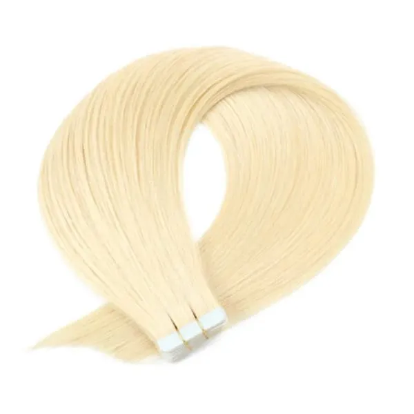 Tape In Straight Human Hair Extensions Remy Virgin Hair Adhesive Extensions Skin Weft #60 Blonde 24 26 28 30INCH Hair For Women — image 8