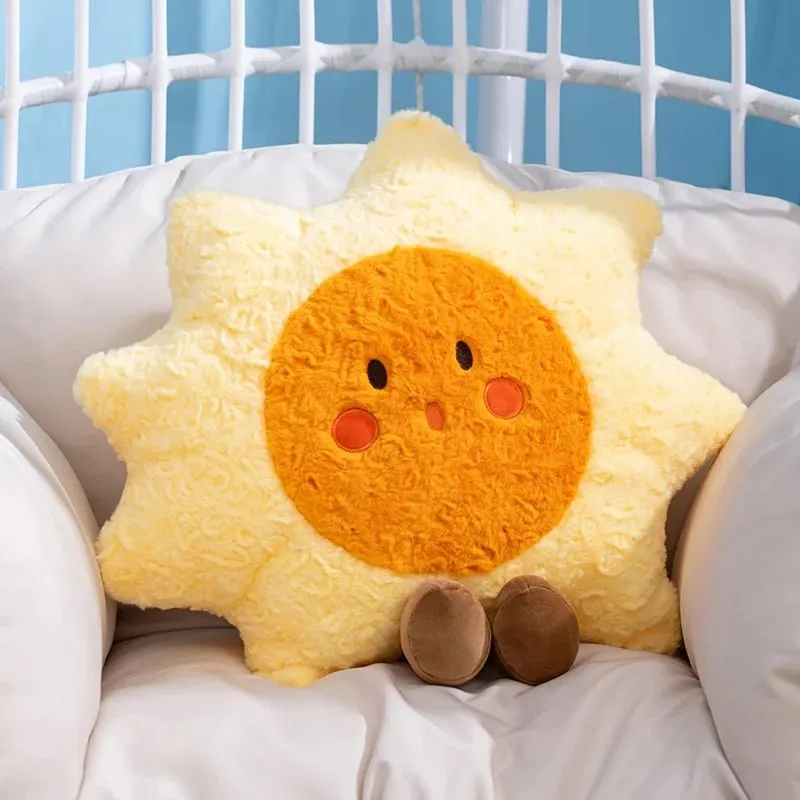 45cm Cute Plush Home Decorative Cushion Pillow Stuffed Sun Moon Plushies Huggable Sleep Pillow Girl Gift — image 6