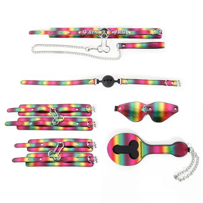 New Colorful Erotic Sex Toys For Women Adults Games BDSM Bondage Kits Handcuffs Sex Whip Mouth Gag Anal Plug Sex Shop — image 2