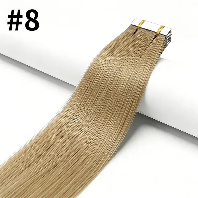 Blonde 613 Straight Tape In Human Hair Extensions 100% Human Hair Skin Weft Invisible Tape In Hair Extension 50g/20pcs For Woman — image 13