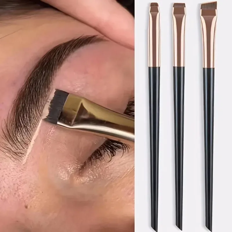 3-Piece Eyeliner & Eyebrow Brushes Set - Ultra-Fine & Flat Tips for Precise Control High-Quality Precision Makeup Application — image 4