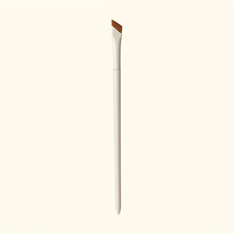 1pc Porcelain White Precision Angle Eyeliner Pencil And Eyebrow Brush Set - Nylon Brush Suitable For All Skin Types