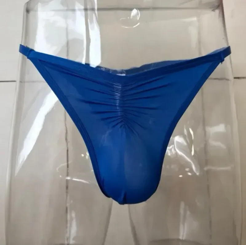 US Size Men's Ice Silk Thongs Briefs Sexy Low-Rise G-String Breathable Seamless T-Back Sports Fitness Underwear Plus Size — image 5