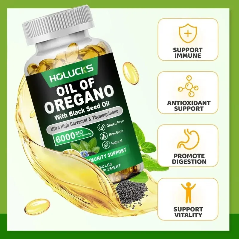 Oregano Oil Softgels Promote Digestion Gut Health Immune & Energy Support Anti-oxidation Organic Foods Supplement Non-GMO