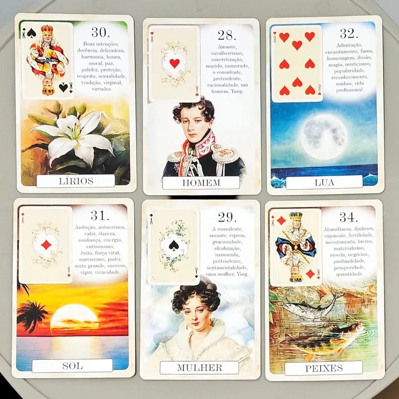 Double-embossed Cardstock 9*6cm Classique Lenormand Deck - 37 Vintage Style Divination Cards - Classic Portuguese Edition — image 6