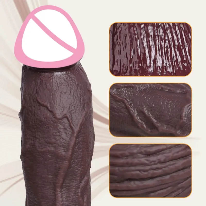 Huge Realistic Dildo Double Layer Silicone Penis Soft Big Cock 2 Colors 4 Sizes For Women Masturbation Sex Toys Adult supplies — image 4