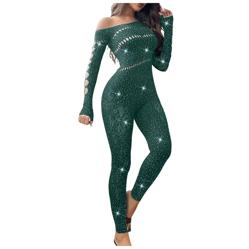 2025 Lace Embroidery Bra Set Women Sexy Mesh Rhinestone Jumpsuit Long Sleeve See Through Sexy Bustier Lingerie for Women — image 5