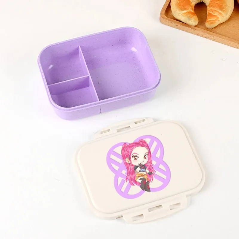 Demon Hunters Lunch Box for Boy Girl Cute Mira Zoey Jinu Portable Plastic Bento Box with Dinnerware Food Fruit Container — image 20